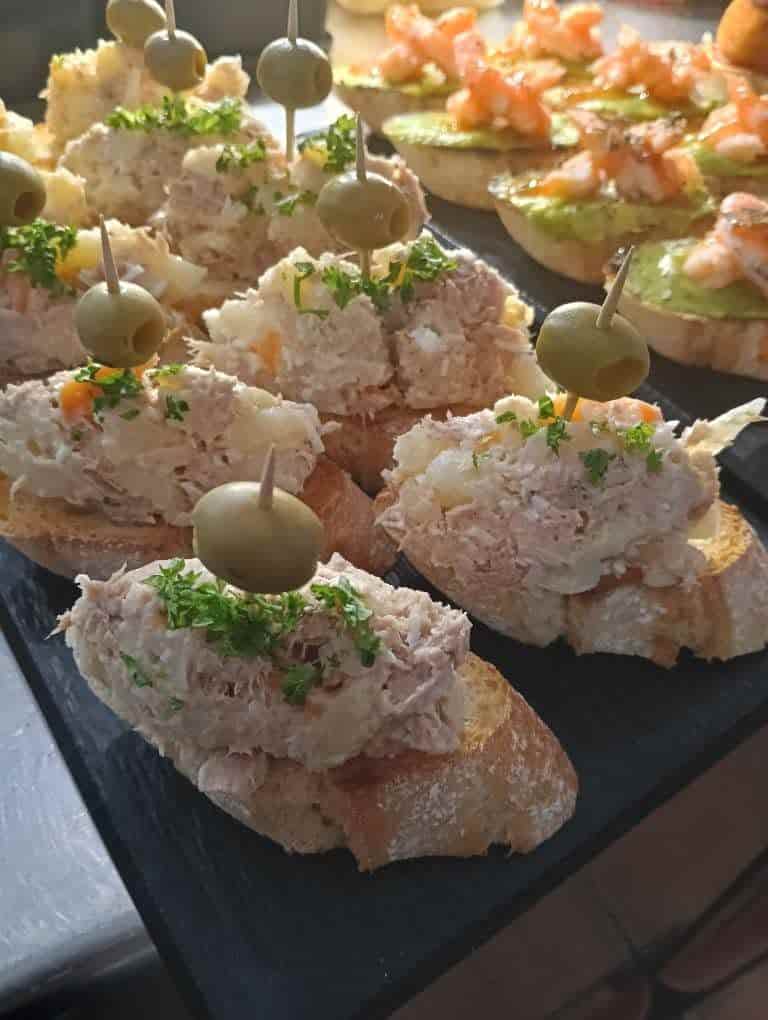 Prawn and avocado skewers